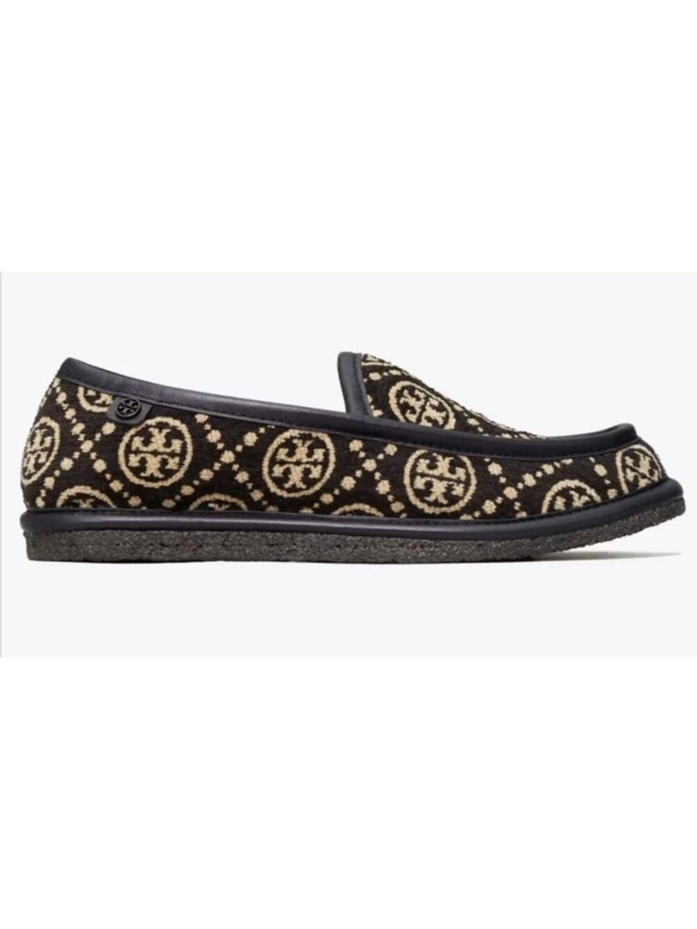 NEW Tory Burch T Monogram Buddy Shearling Loafer Black Size US 5 $298 [jb] - Picture 2 of 12